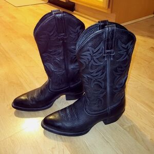 Classic Men's Ariat Western Cowboy Boots Premium Black Leather Size 8.5 NWOT